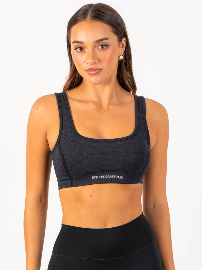Enhance Seamless Sports Bra - Black Clothing Ryderwear