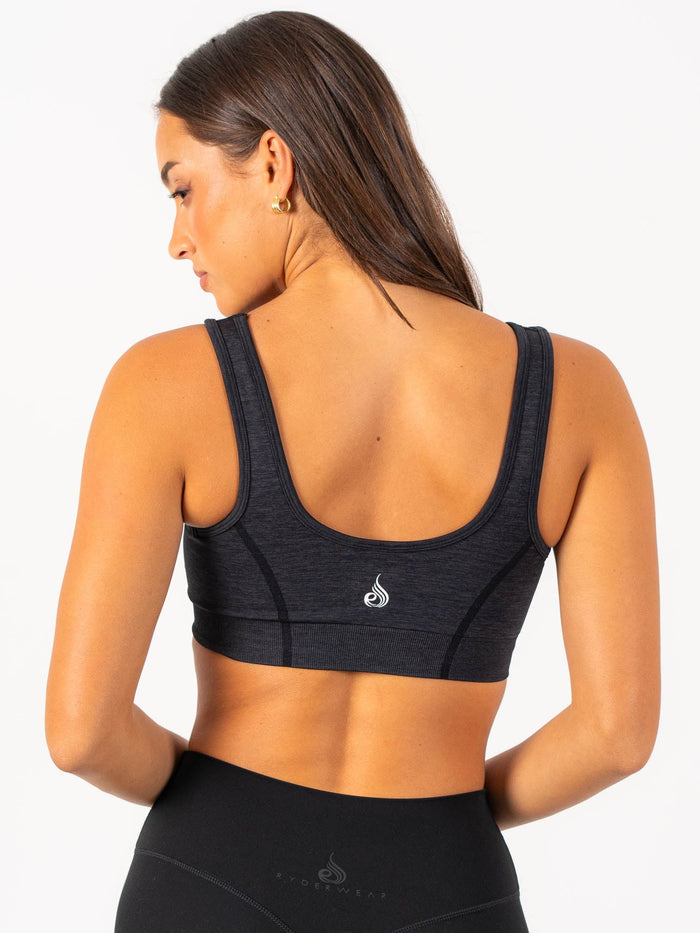Enhance Seamless Sports Bra - Black Clothing Ryderwear