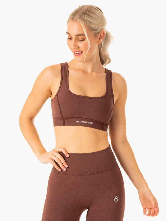 Enhance Seamless Sports Bra - Chocolate Clothing Ryderwear