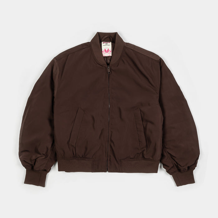 Everyday Cropped Bomber Womens Jacket (Brown)