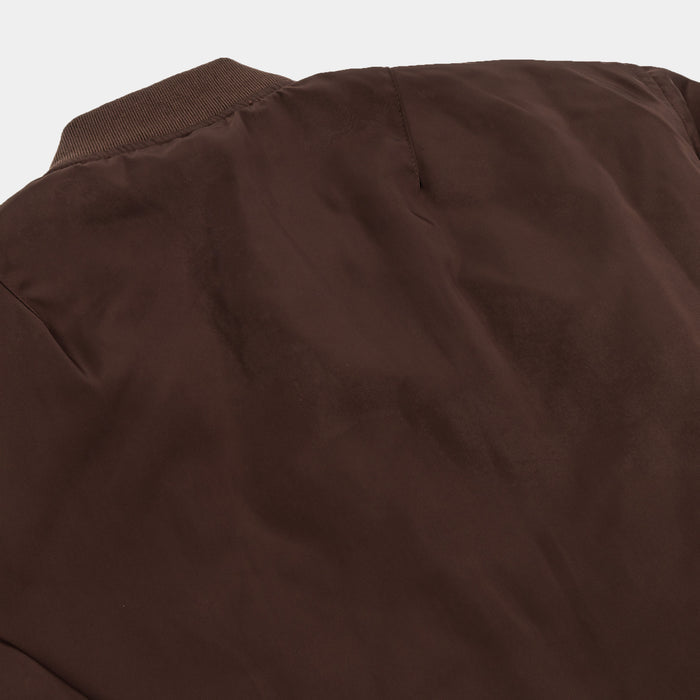 Everyday Cropped Bomber Womens Jacket (Brown)