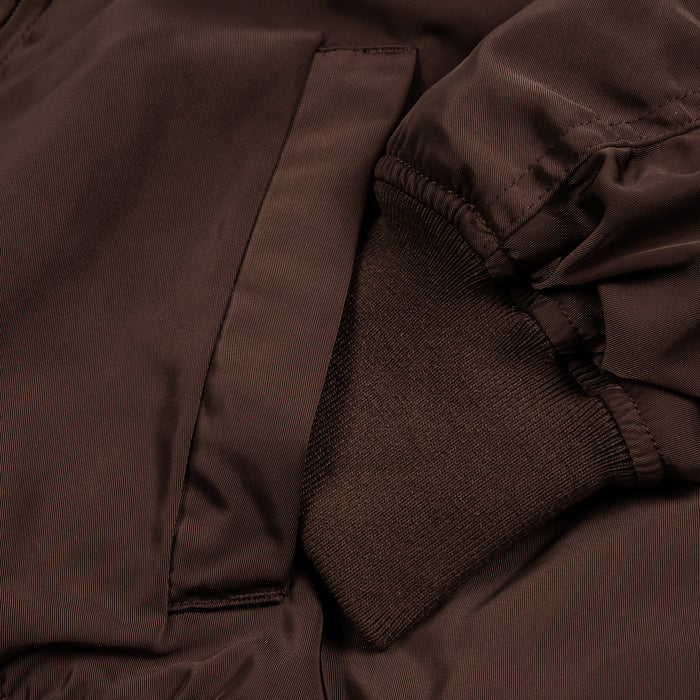 Everyday Cropped Bomber Womens Jacket (Brown)
