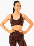 Evolution Sports Bra - Chocolate Leopard Clothing Ryderwear