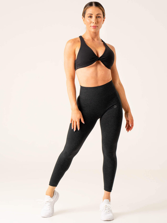 Evolve Scrunch Seamless Leggings - Black Marl Clothing Ryderwear