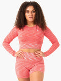 Evolve Seamless Long Sleeve Top - Coral Clothing Ryderwear