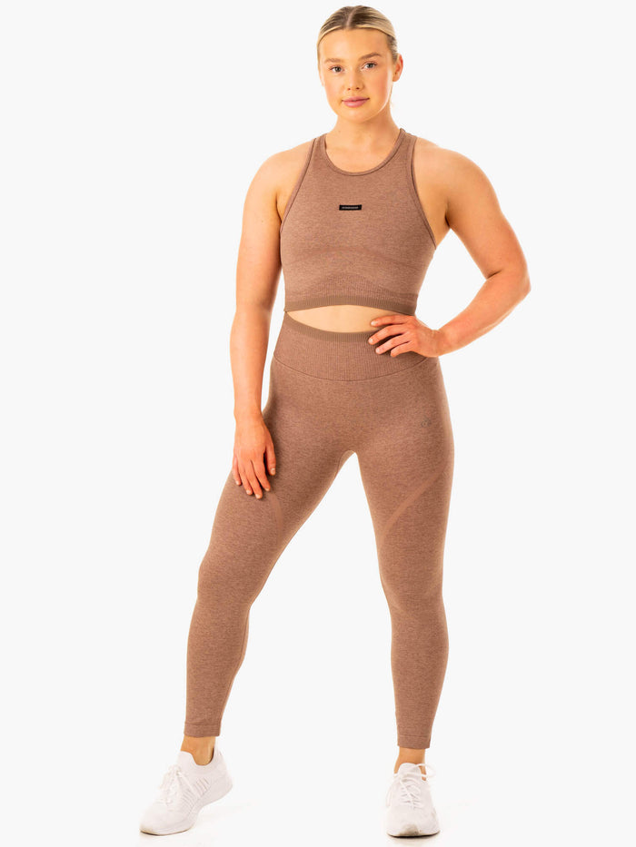 Excel Seamless Tank - Mocha Marl Clothing Ryderwear