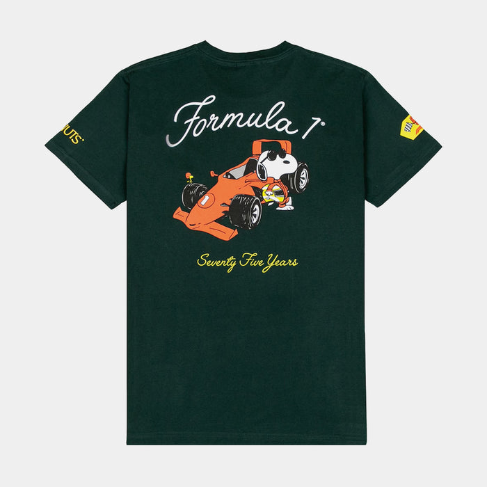 F1 x Snoopy Peanuts Joe Cool Mens Short Sleeve Shirt (Green/Red)