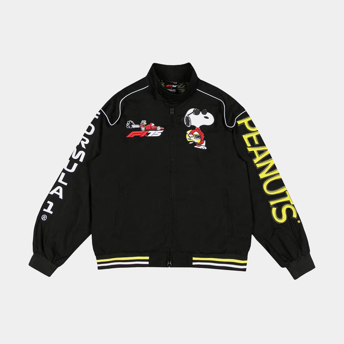 F1 x Snoopy Peanuts Pit Crew Joe Cool Racing Mens Jacket (Black/White)