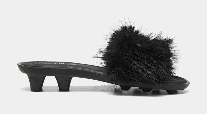 Fenty x Puma Chic Fur Slides Womens Lifestyle Sandals (Puma Black/Puma Silver)