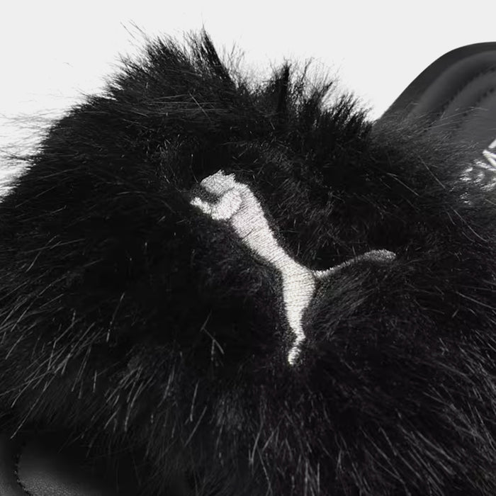 Fenty x Puma Chic Fur Slides Womens Lifestyle Sandals (Puma Black/Puma Silver)
