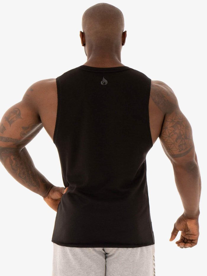 Flex Fleece Tank - Black Clothing Ryderwear