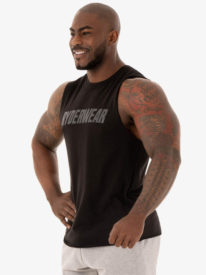 Flex Fleece Tank - Black Clothing Ryderwear
