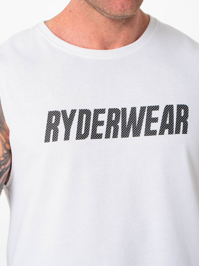 Flex Fleece Tank - White Clothing Ryderwear