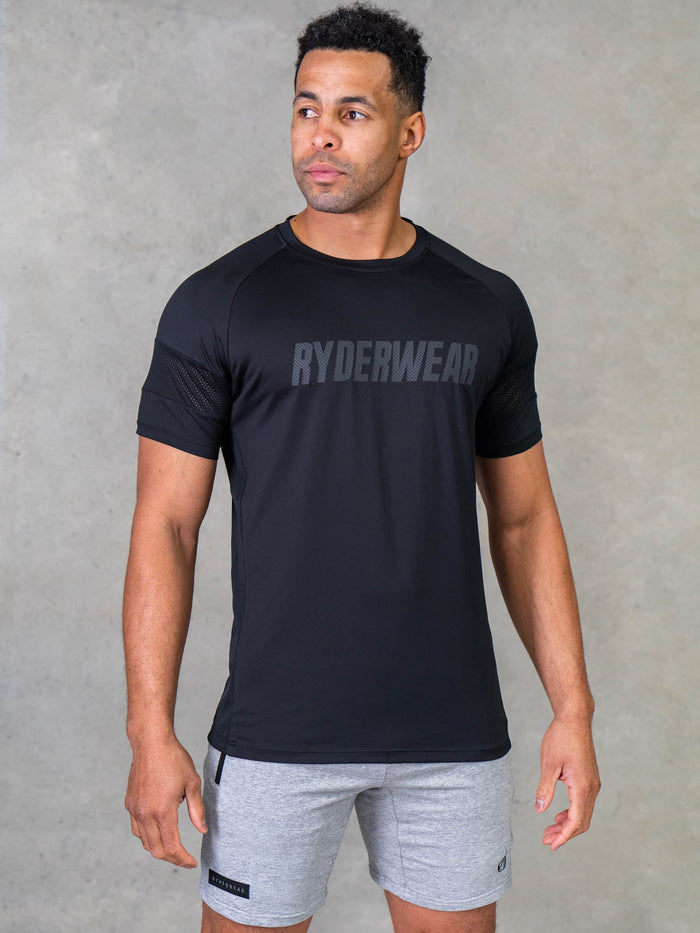 Flex Mesh T-Shirt - Black Clothing Ryderwear