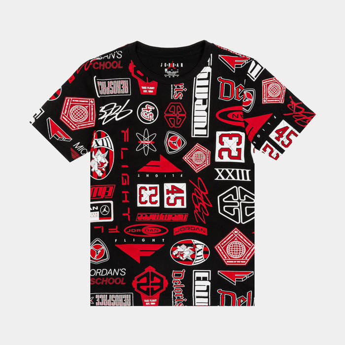 Flight Essentials Grade School Short Sleeve Shirt (Black/Red)
