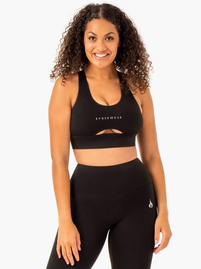 Focus Contour Sports Bra - Black Clothing Ryderwear