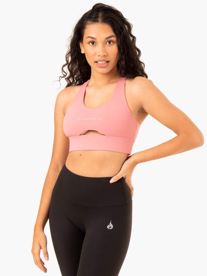 Focus Contour Sports Bra - Blush Pink Clothing Ryderwear