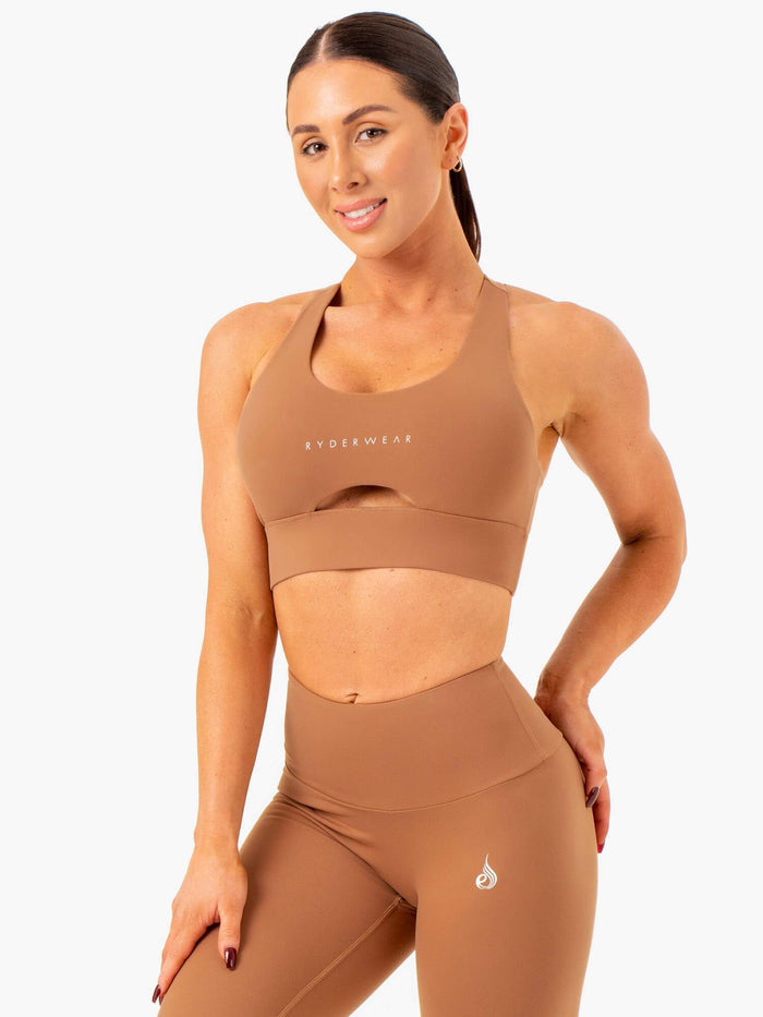 Focus Contour Sports Bra - Mocha Clothing Ryderwear