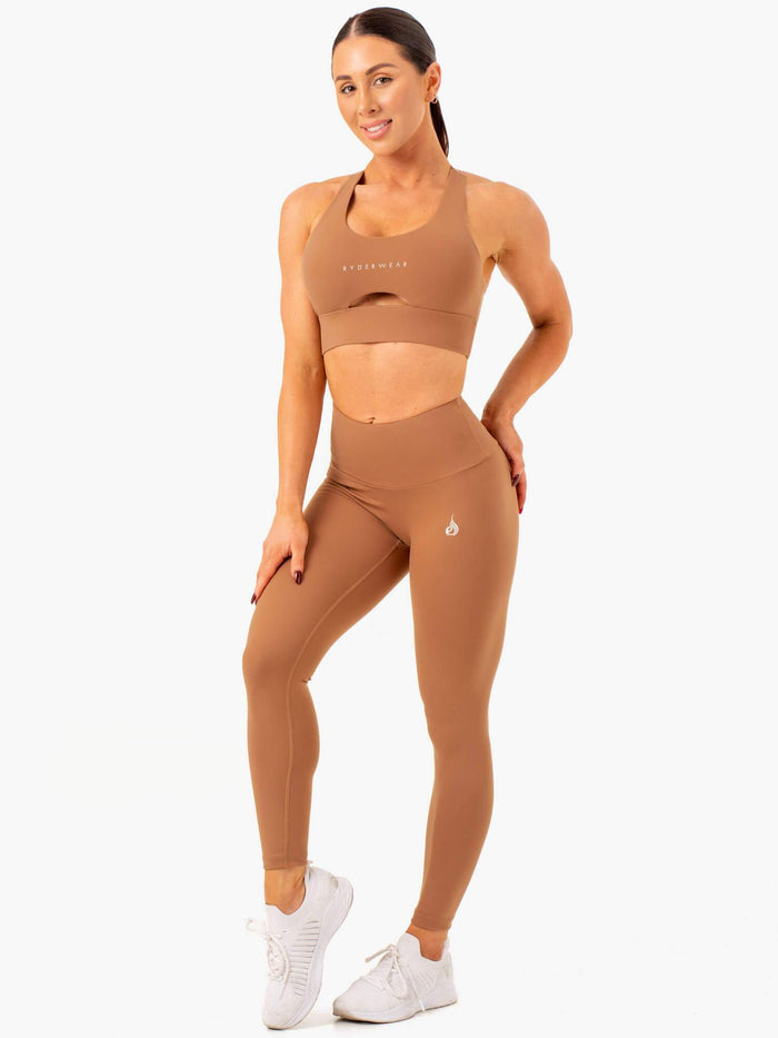 Focus Contour Sports Bra - Mocha Clothing Ryderwear