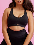 Focus Seamless Sports Bra - Black Marl Clothing Ryderwear