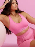 Focus Seamless Sports Bra - Hot Pink Marl Clothing Ryderwear