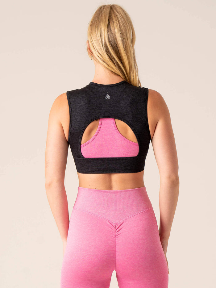 Focus Seamless Tank - Black Marl Clothing Ryderwear