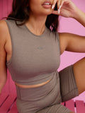 Focus Seamless Tank - Taupe Marl Clothing Ryderwear