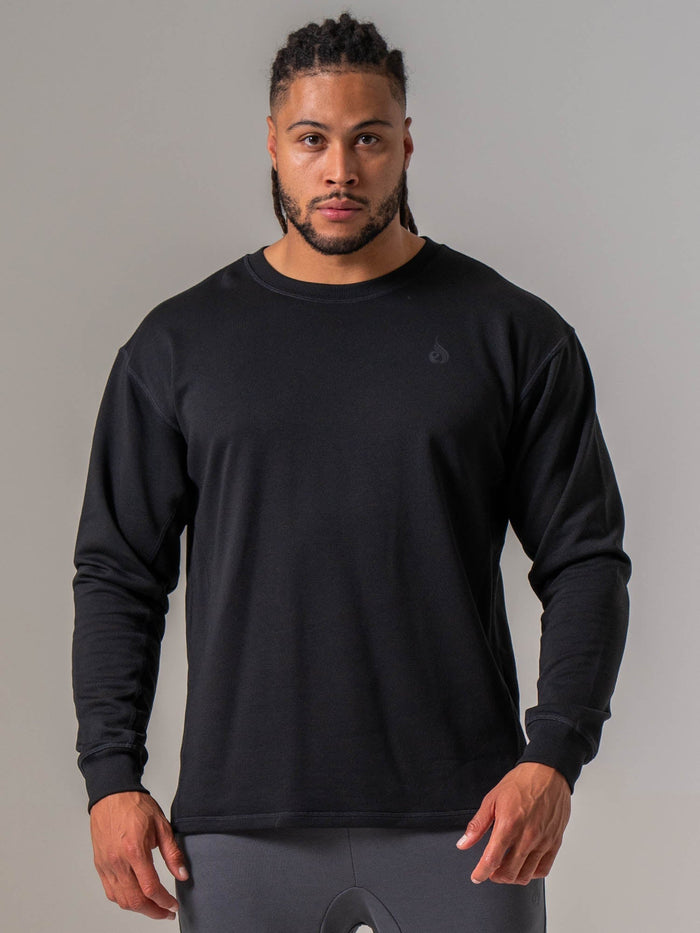 Force Crew Neck - Black Clothing Ryderwear