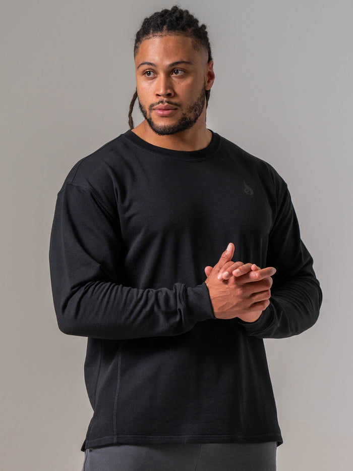 Force Crew Neck - Black Clothing Ryderwear