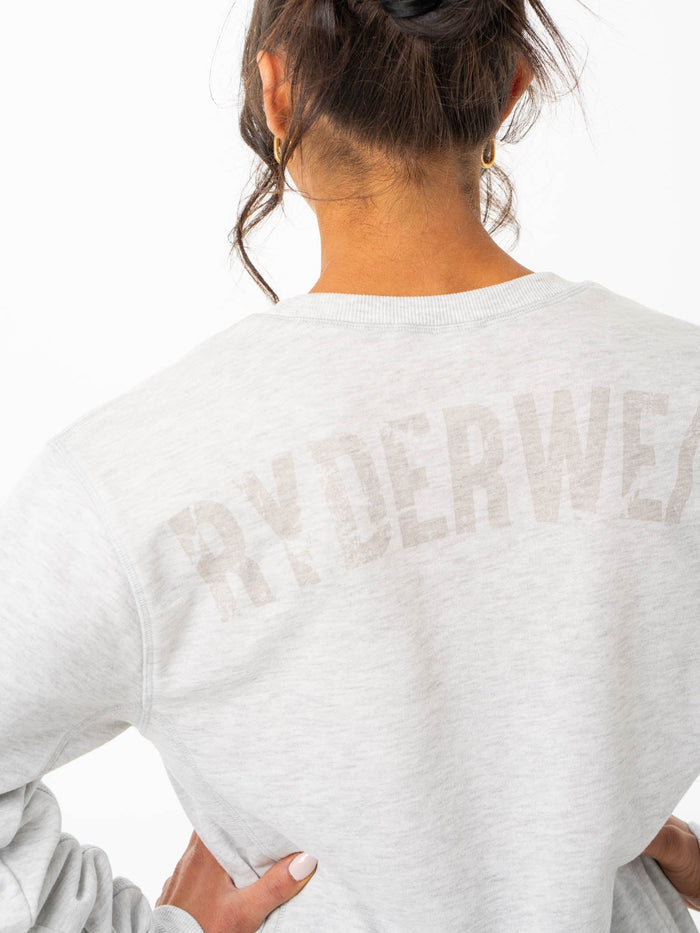 Force Crew Neck - Chalk Grey Marl Clothing Ryderwear