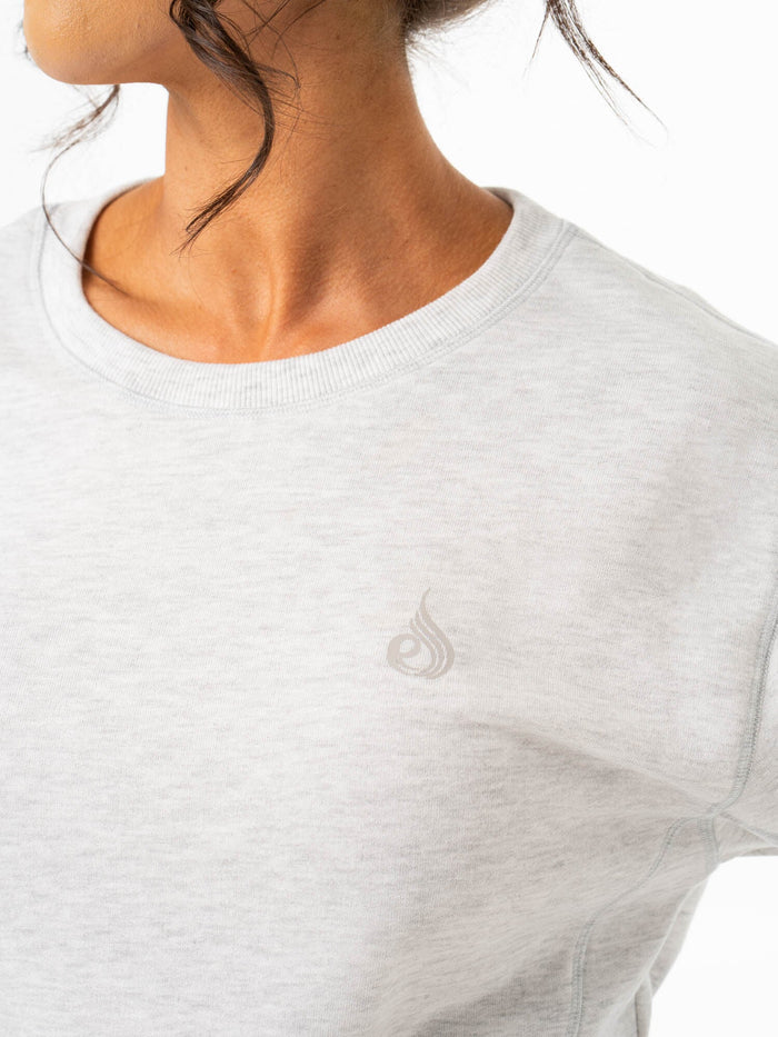 Force Crew Neck - Chalk Grey Marl Clothing Ryderwear