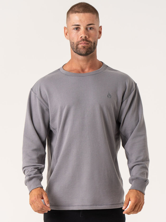 Force Crew Neck - Charcoal Clothing Ryderwear