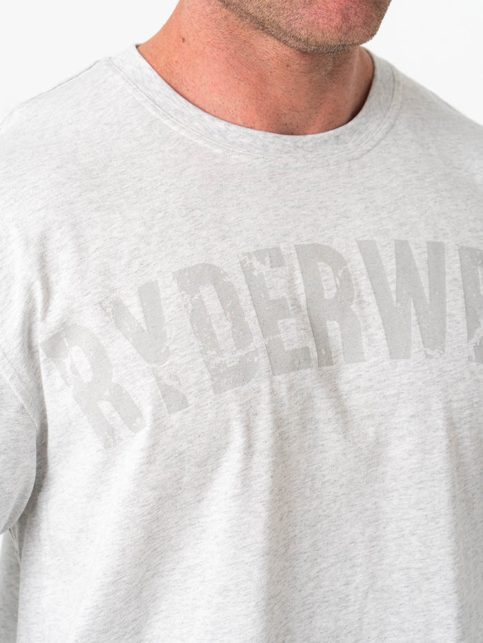 Force Oversized T-Shirt - Chalk Grey Marl Clothing Ryderwear