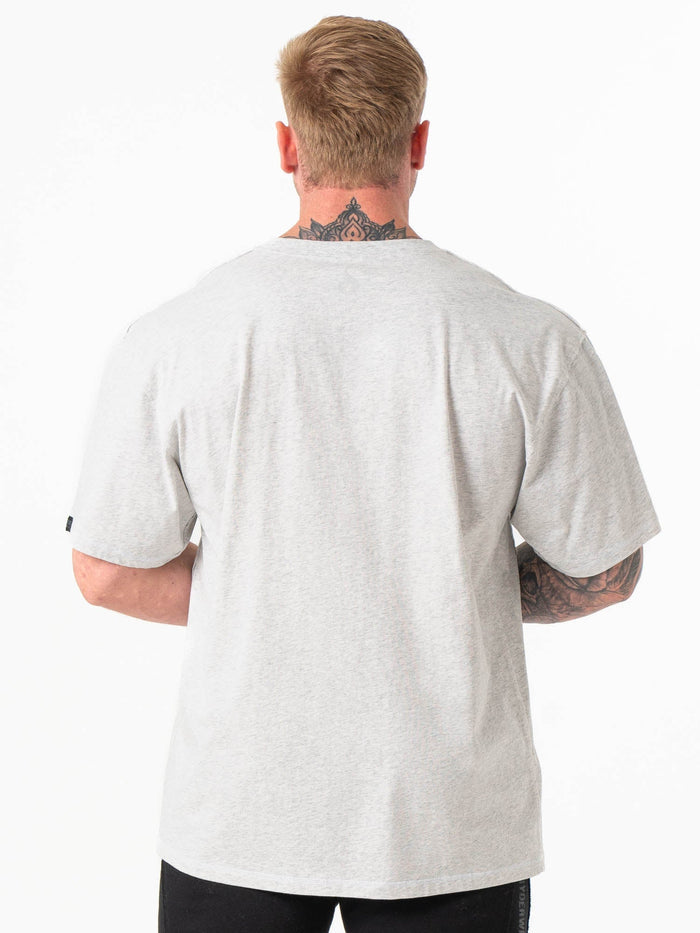 Force Oversized T-Shirt - Chalk Grey Marl Clothing Ryderwear
