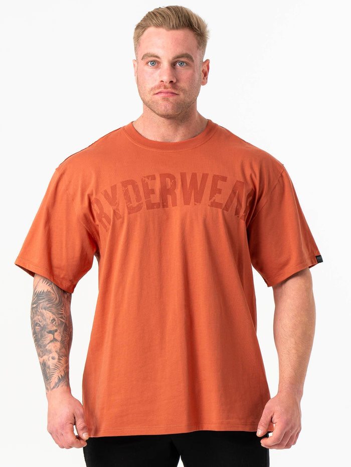 Force Oversized T-Shirt - Terracotta Clothing Ryderwear