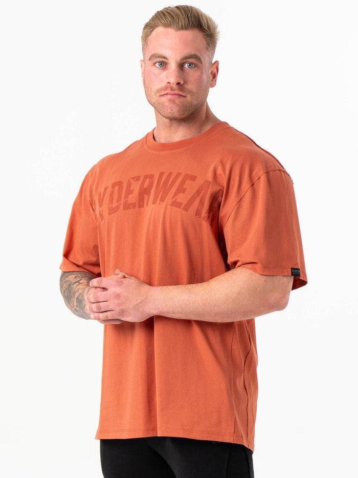 Force Oversized T-Shirt - Terracotta Clothing Ryderwear