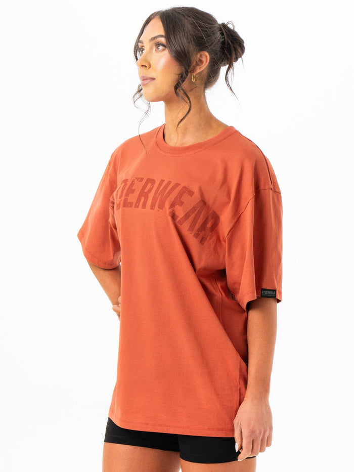 Force Oversized T-Shirt - Terracotta Clothing Ryderwear