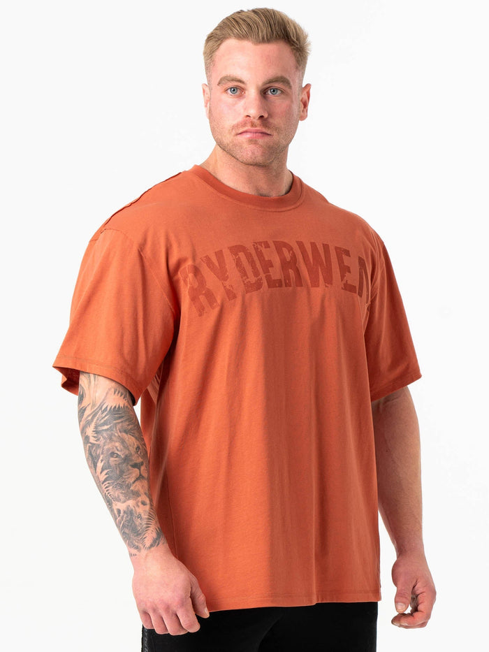 Force Oversized T-Shirt - Terracotta Clothing Ryderwear