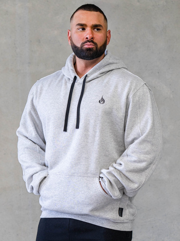 Force Pullover Hoodie - Chalk Grey Marl Clothing Ryderwear