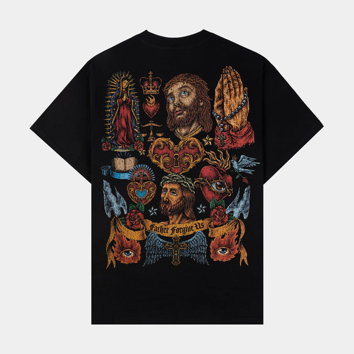 Forgive Me Mens Short Sleeve Shirt (Black/Red)