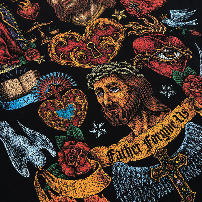 Forgive Me Mens Short Sleeve Shirt (Black/Red)
