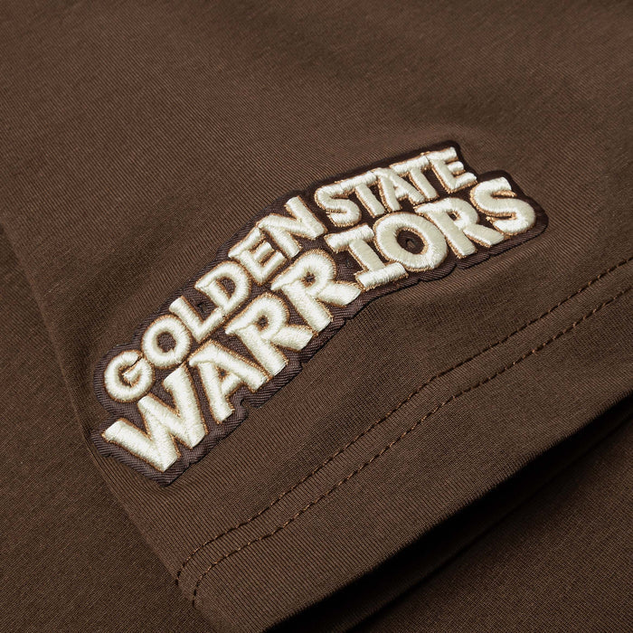 Golden State Warriors City Mens Short Sleeve Shirt (Brown/White)