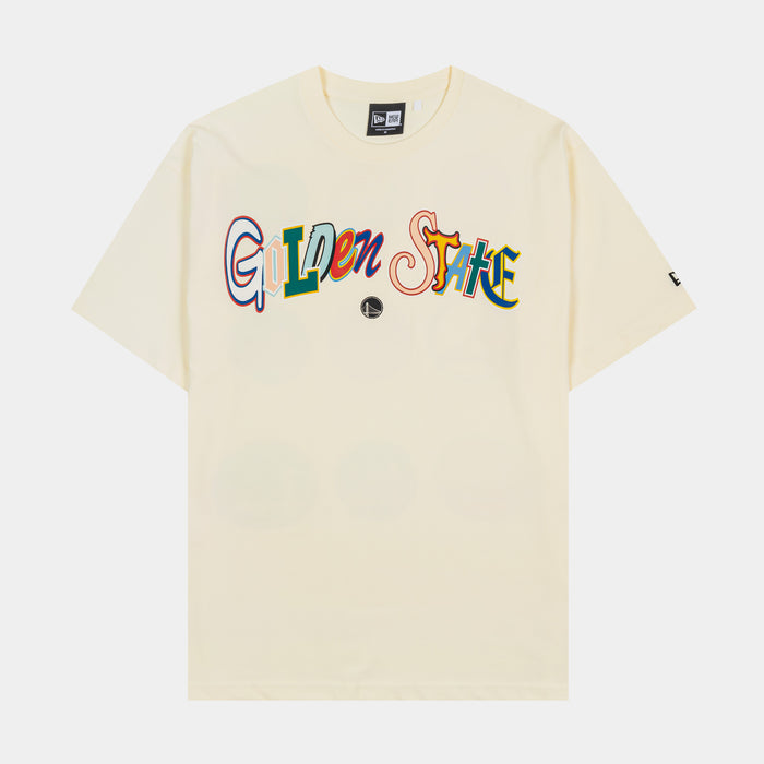 Golden State Warriors Life Graphic Mens Short Sleeve Shirt (Beige/Multi)