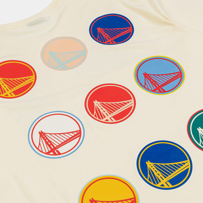 Golden State Warriors Life Graphic Mens Short Sleeve Shirt (Beige/Multi)