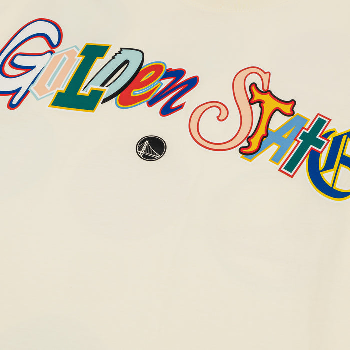 Golden State Warriors Life Graphic Mens Short Sleeve Shirt (Beige/Multi)