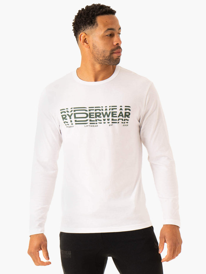 Graphic Long Sleeve T-Shirt - White Clothing Ryderwear