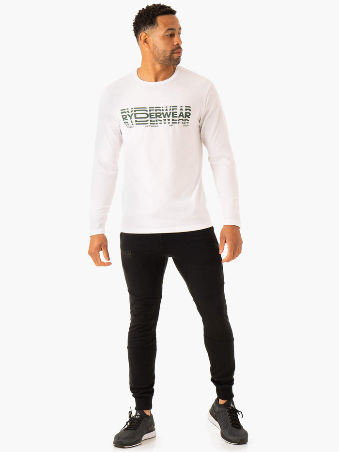 Graphic Long Sleeve T-Shirt - White Clothing Ryderwear