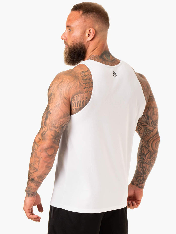 Heighten Mesh Regular Tank - White Clothing Ryderwear