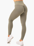Honeycomb Scrunch Seamless Leggings - Khaki Clothing Ryderwear