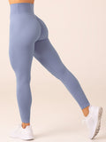 Honeycomb Scrunch Seamless Leggings - Steel Blue Clothing Ryderwear